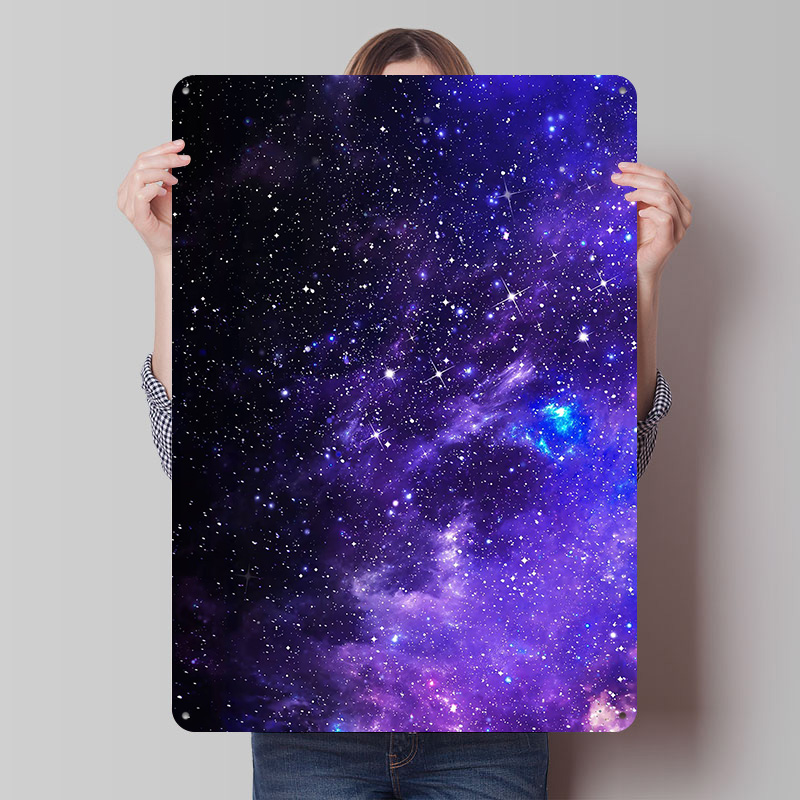 Retro Gaming Space - Purple Space Starry Sky Printed Poster