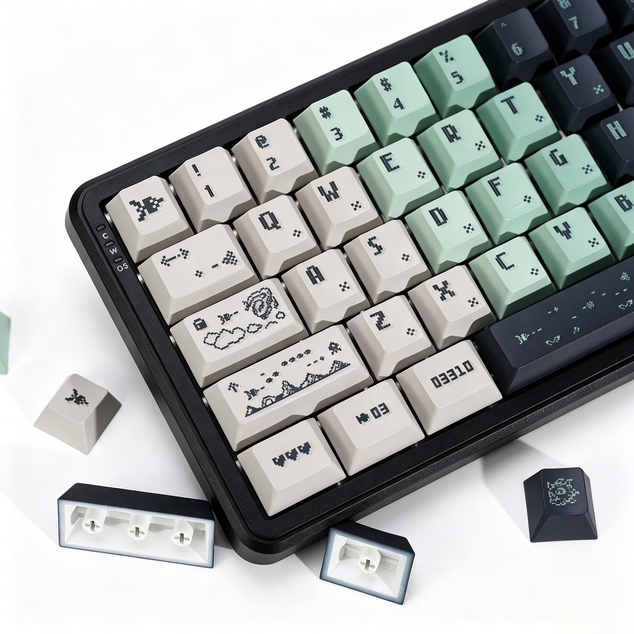 Retro Gaming Space - KBDiy Space Impact Keycaps Retro Cherry