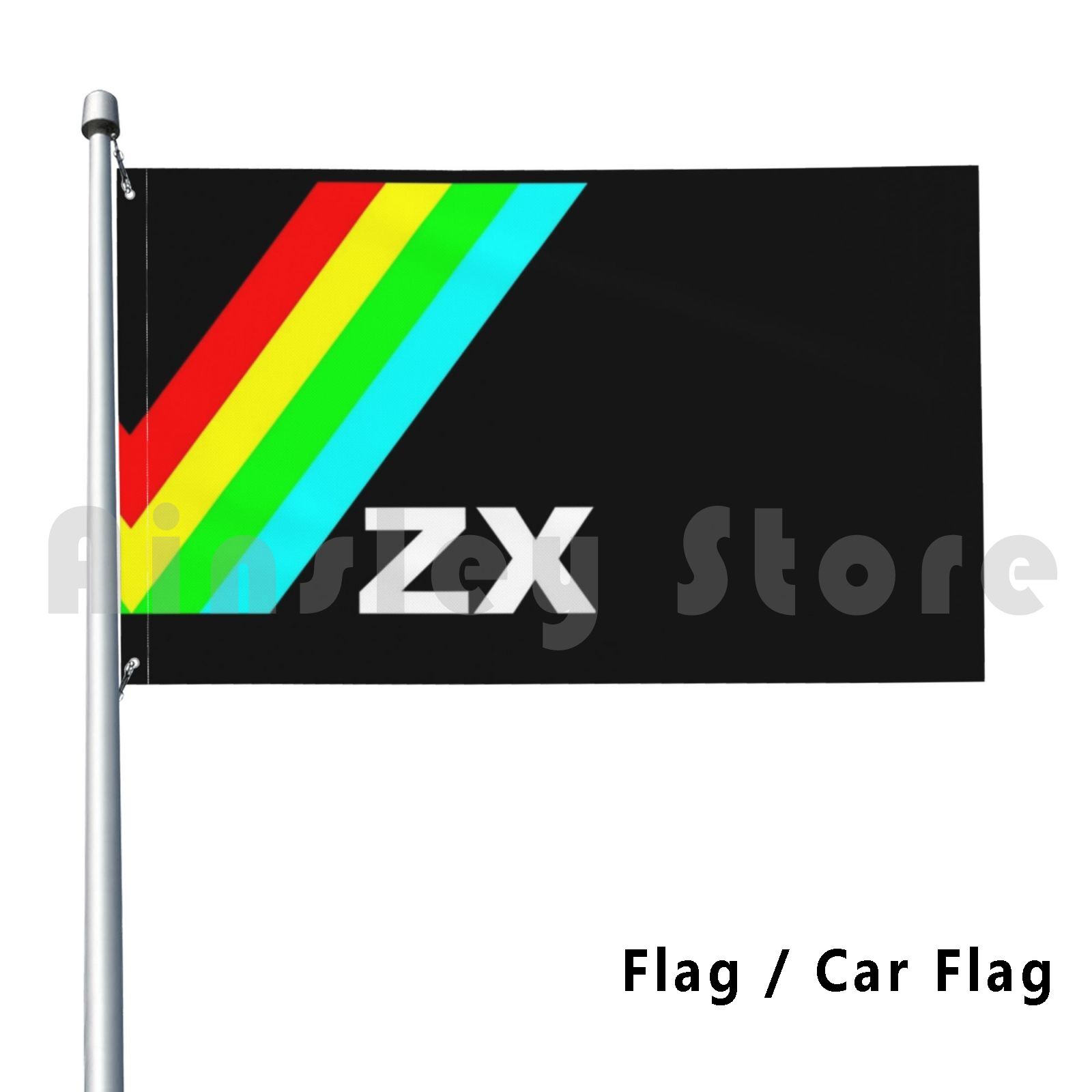 Retro Gaming Zx Spectrum - Zx Flag Car Flag Funny Zx