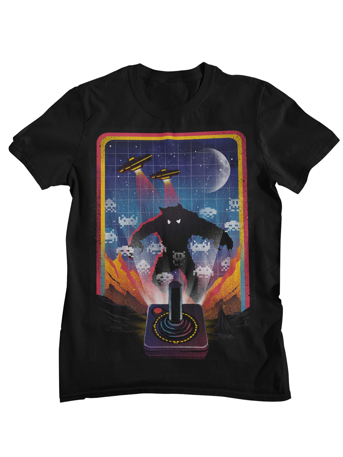 Retro Gaming Space - Retro Space Invaders Monster Joystick Graphic