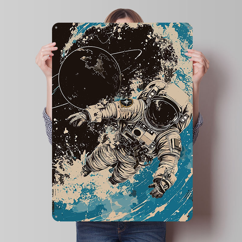 Retro Gaming Space - Space Explorer Printed Poster Customizable Wall