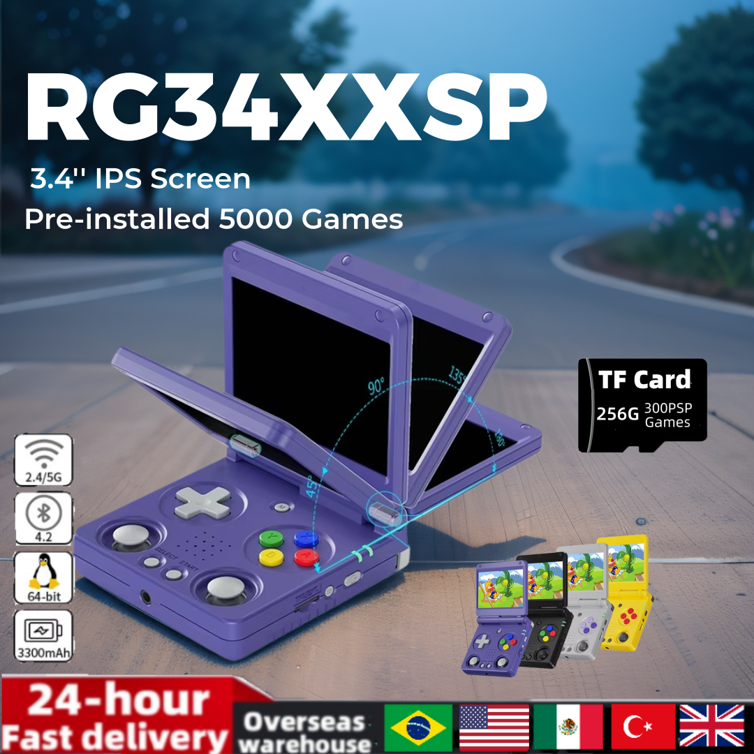 Retro Gaming Anbernic - Anbernic RG34XXSP 3.4-Inch IPS Flip Handheld