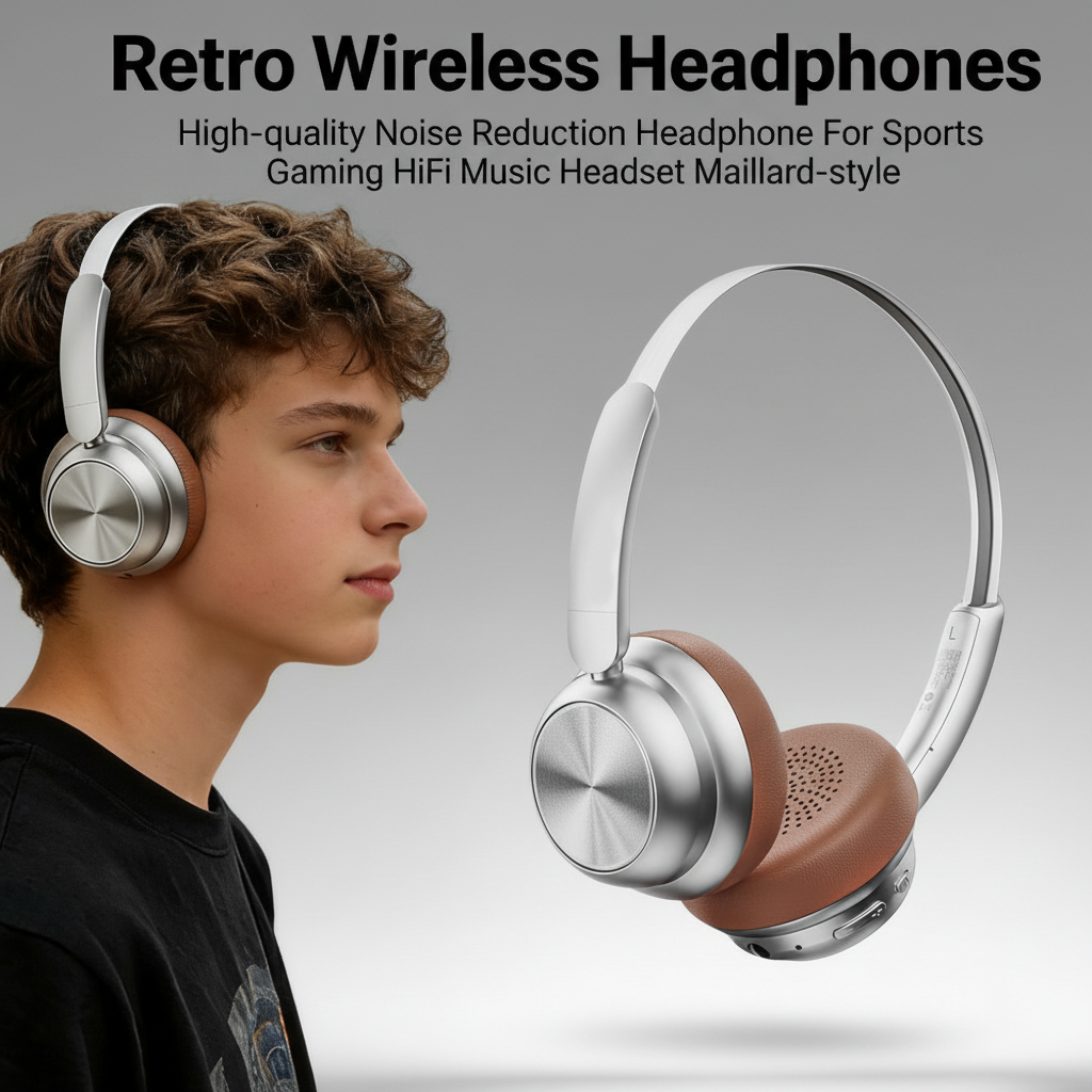 Retro Gaming Headset - Retro Wireless Headphones High-quality Noise Reduction