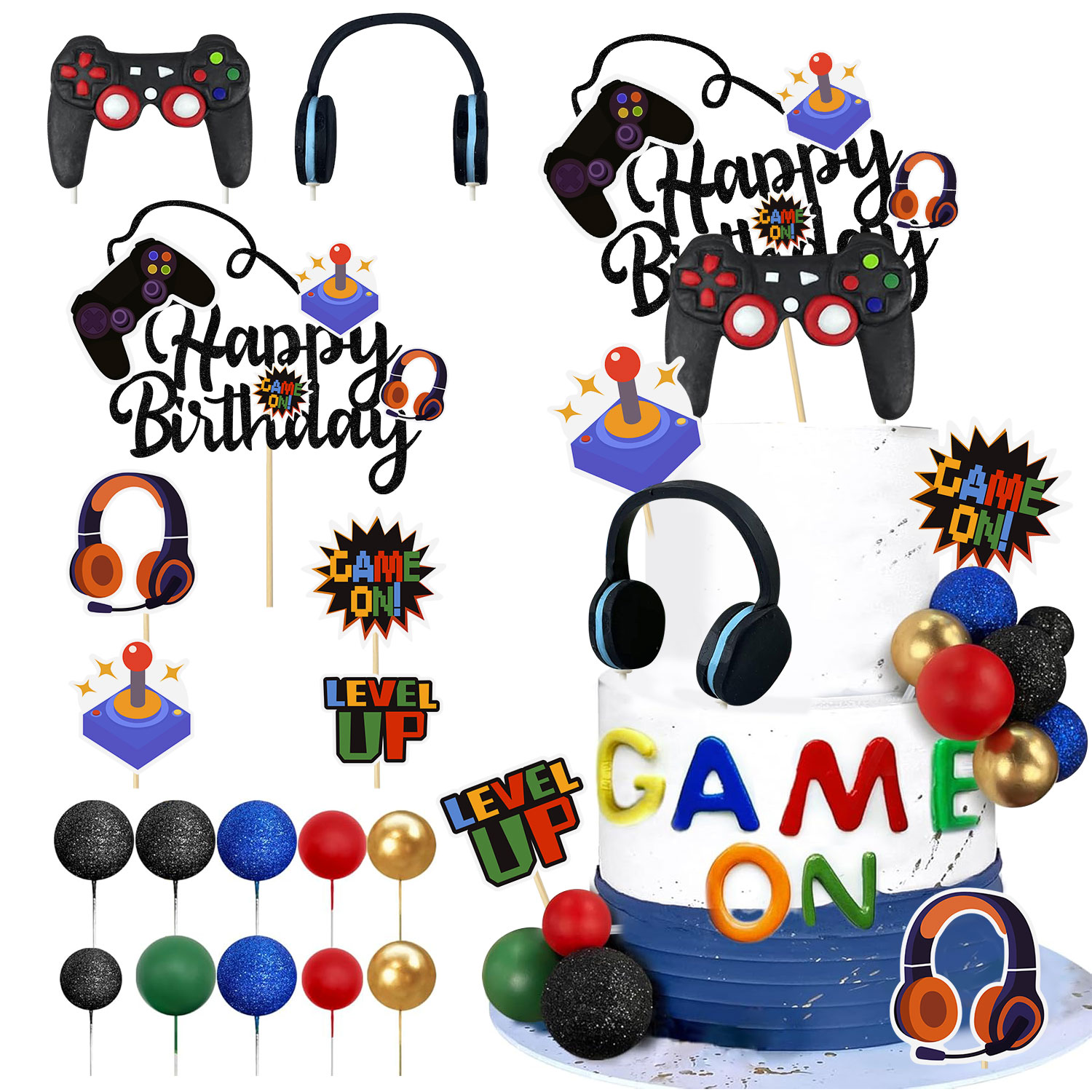 17Pcs Video Retro Game Cake To - Retro Gaming Headset 评论和价格