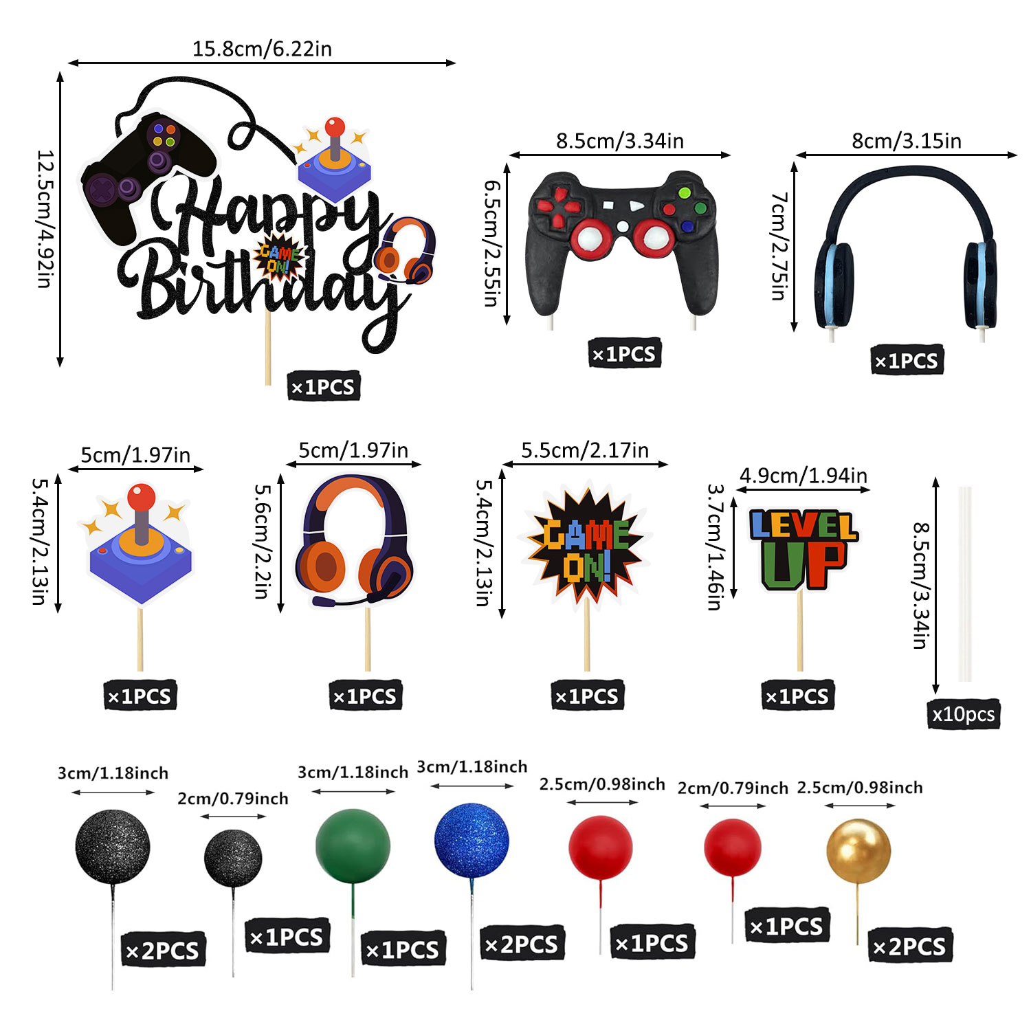 17Pcs Video Retro Game Cake To - Retro Gaming Headset 评论和价格