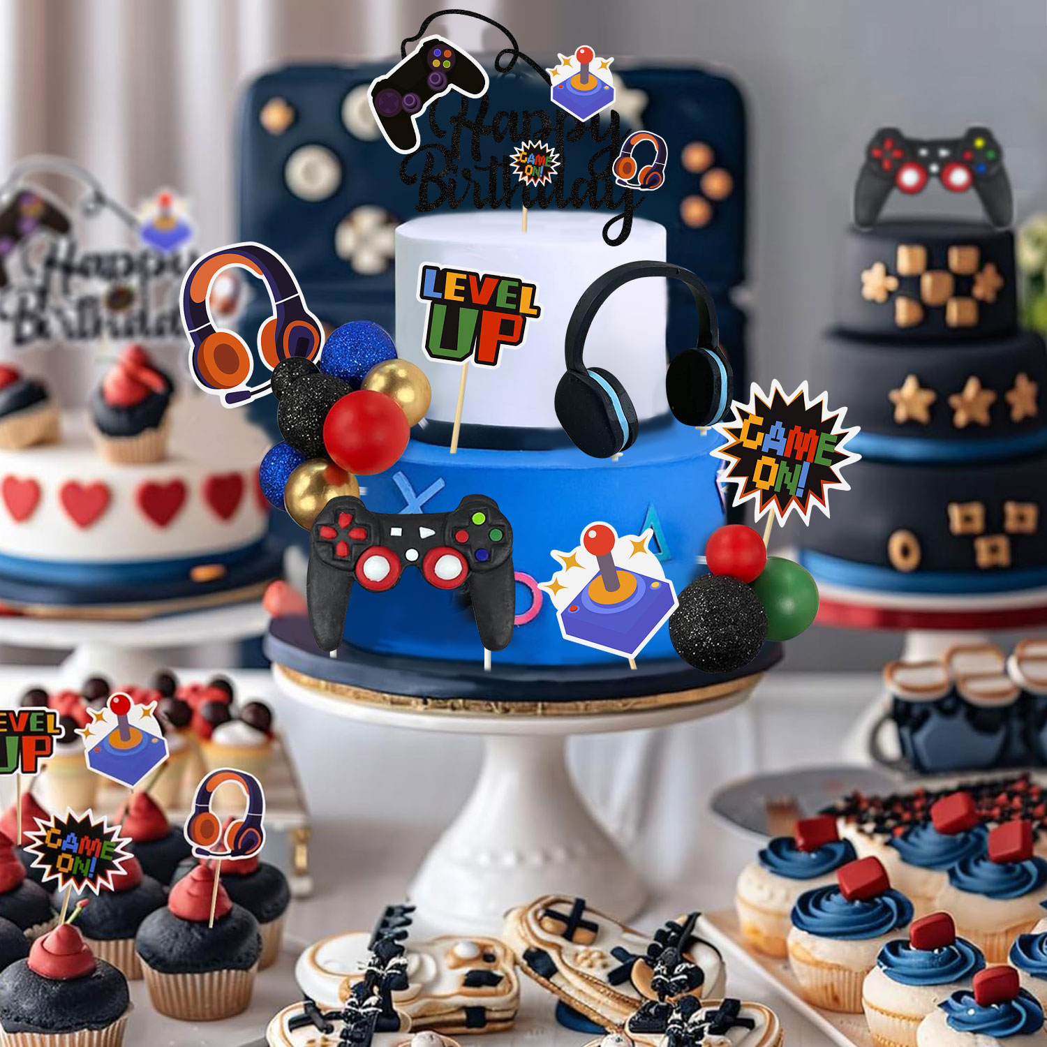 17Pcs Video Retro Game Cake To - Retro Gaming Headset 评论和价格