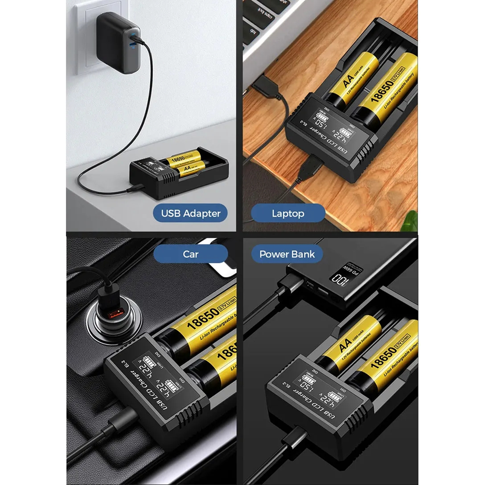 USB LCD Battery Smart Charger  - Rechargeable Battery Aa 评论和价格