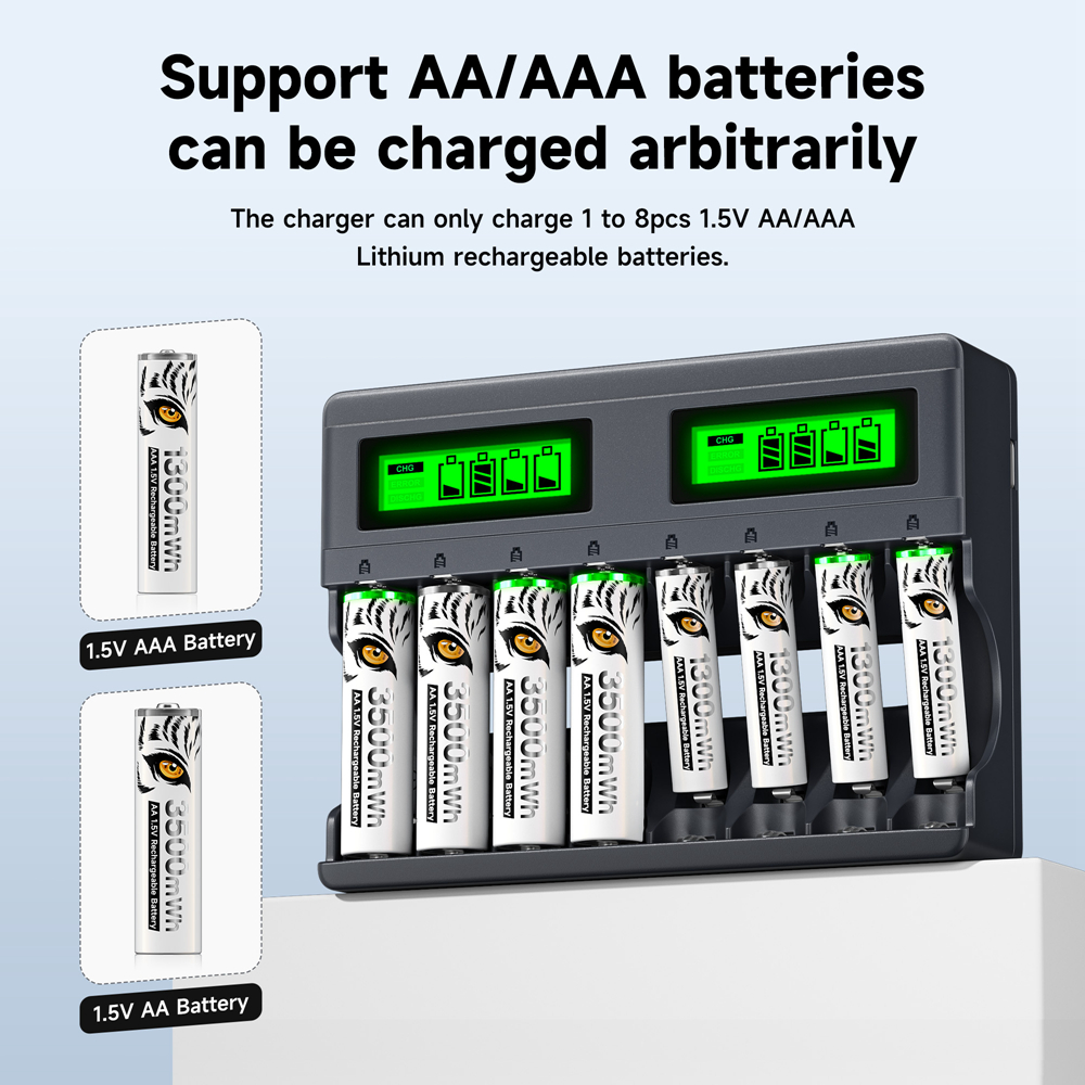 PALO 4-8 Slots 1.5V AA AAA Cha - Rechargeable Battery Aa 评论和价格