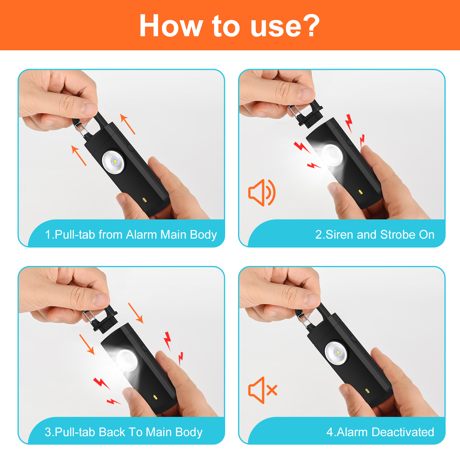 Self Defense Alarm 130dB Anti- - Rechargeable Battery Aa 评论和价格