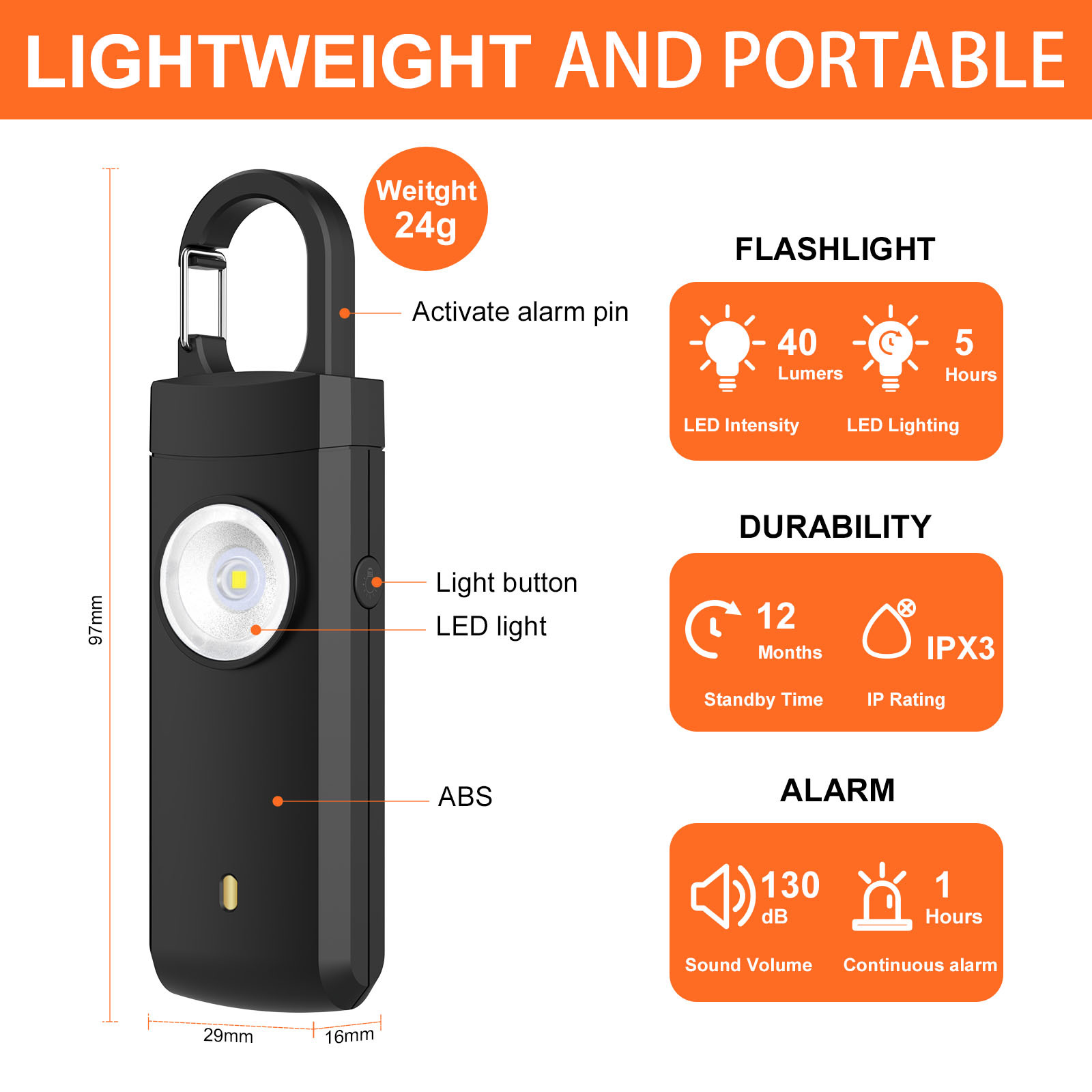 Self Defense Alarm 130dB Anti- - Rechargeable Battery Aa 评论和价格