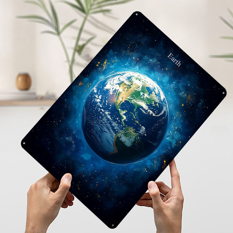 Earth in Space Tin Poster Cust - Retro Gaming Space 评论和价格