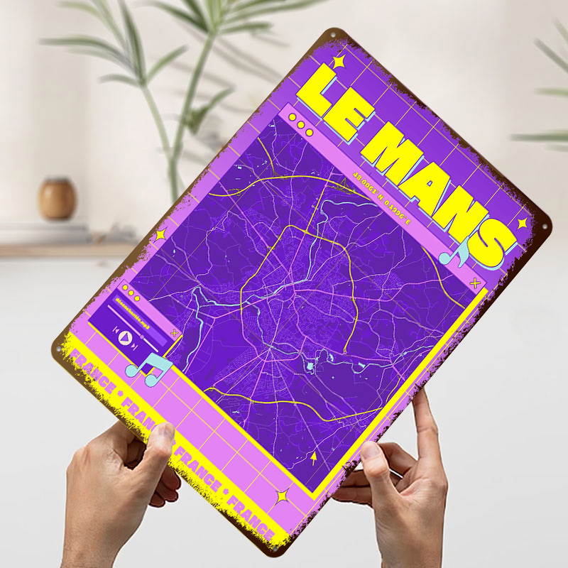 Le Mans France Map Retro Print - Retro Gaming France 评论和价格