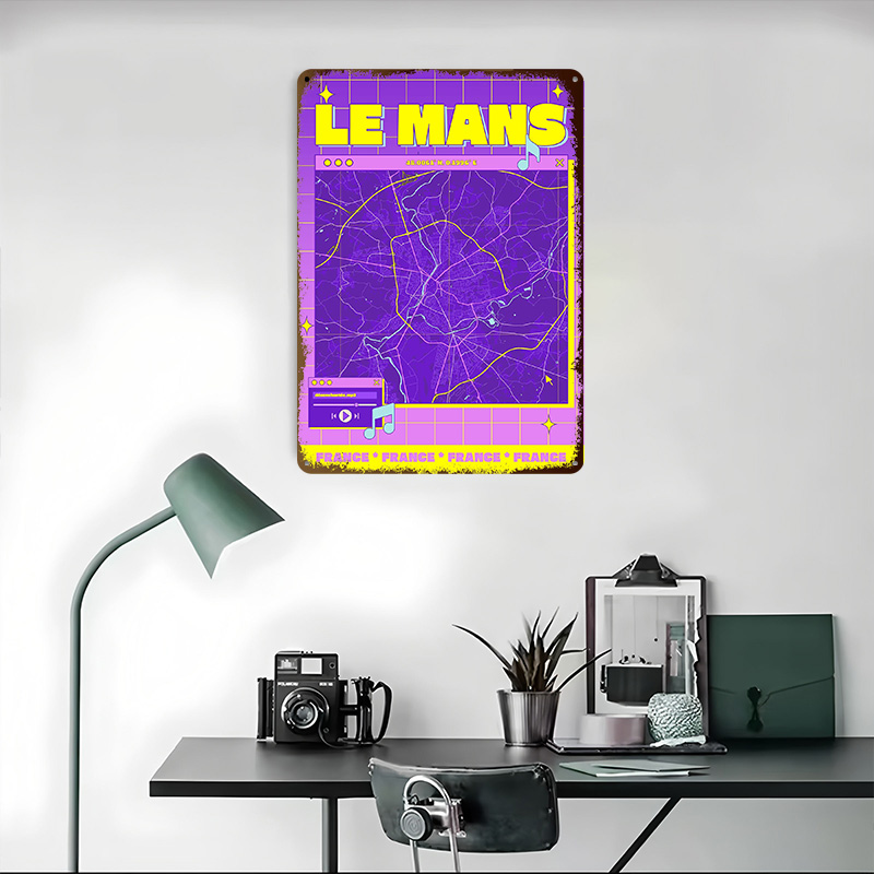 Le Mans France Map Retro Print - Retro Gaming France 评论和价格
