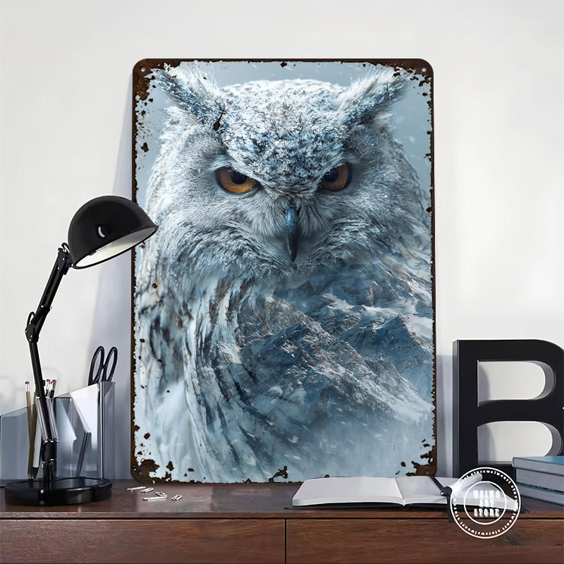 Snowy Owl With Mountain Landsc - Retro Gaming Overlay 评论和价格