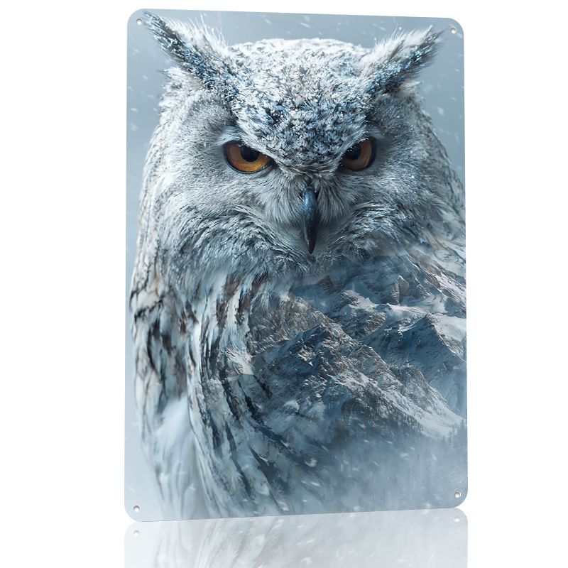 Snowy Owl With Mountain Landsc - Retro Gaming Overlay 评论和价格