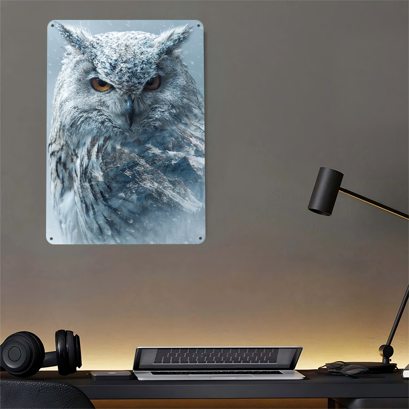 Snowy Owl With Mountain Landsc - Retro Gaming Overlay 评论和价格