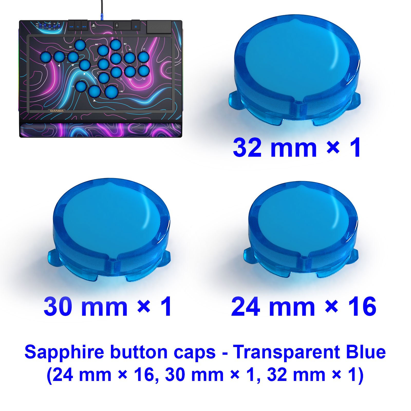 QANBA SAPPHIRE S1 Button Cap A - Arcade Stick Joystick 评论和价格