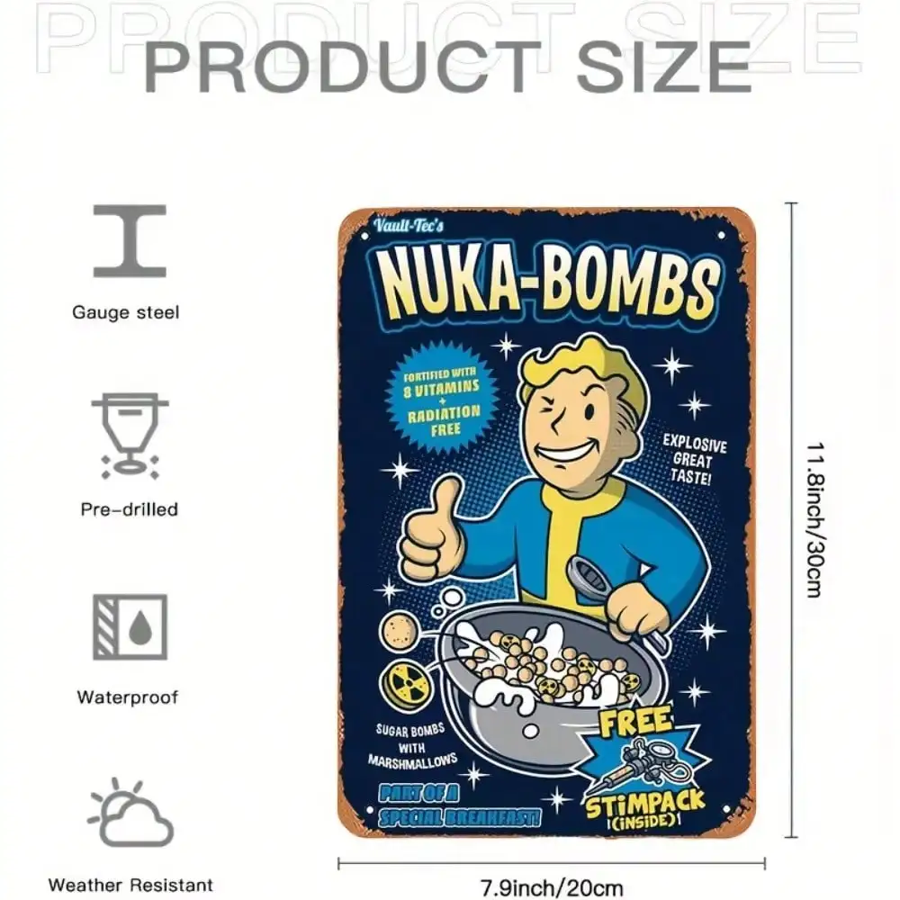 Vault-Tec Nuka-Bombs Metal Wal - Retro Gaming Vault 评论和价格