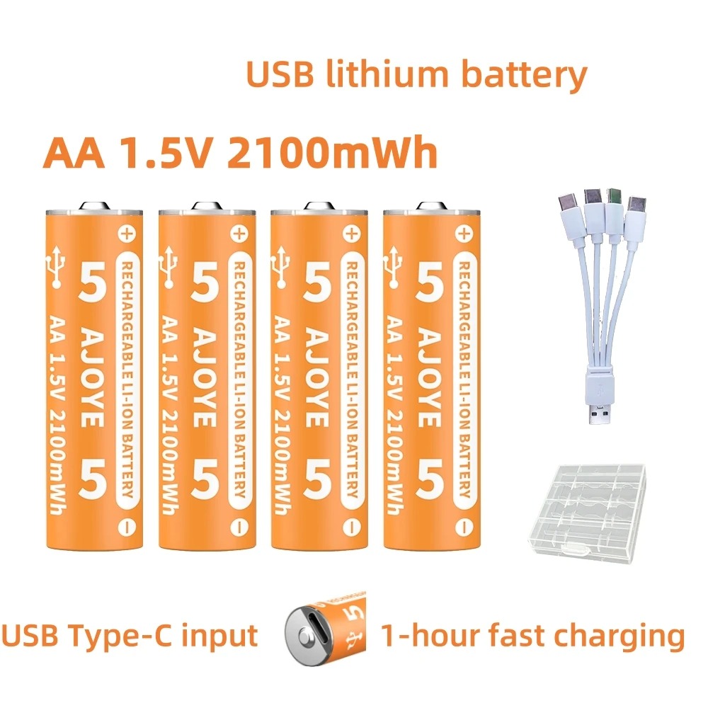 Fast Charging 1.5V 2100mWh AA  - Rechargeable Battery Aa 评论和价格