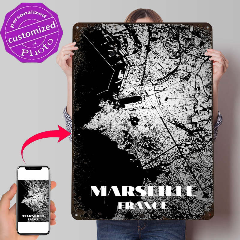 Marseille France Map Art Print - Retro Gaming France 评论和价格