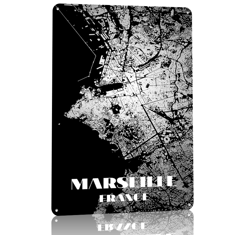 Marseille France Map Art Print - Retro Gaming France 评论和价格