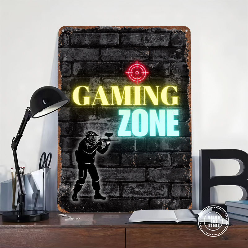 Gaming Zone Neon Metal Poster  - Retro Gaming Zone 评论和价格