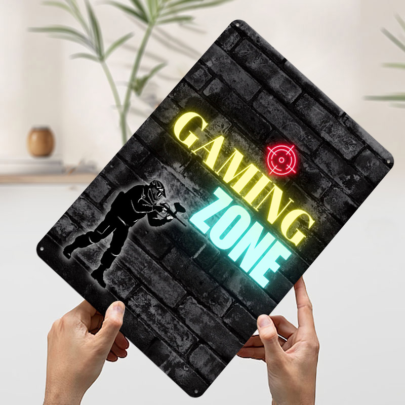 Gaming Zone Neon Metal Poster  - Retro Gaming Zone 评论和价格