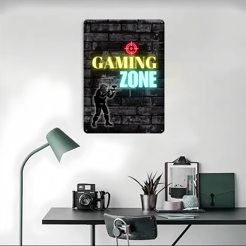Gaming Zone Neon Metal Poster  - Retro Gaming Zone 评论和价格
