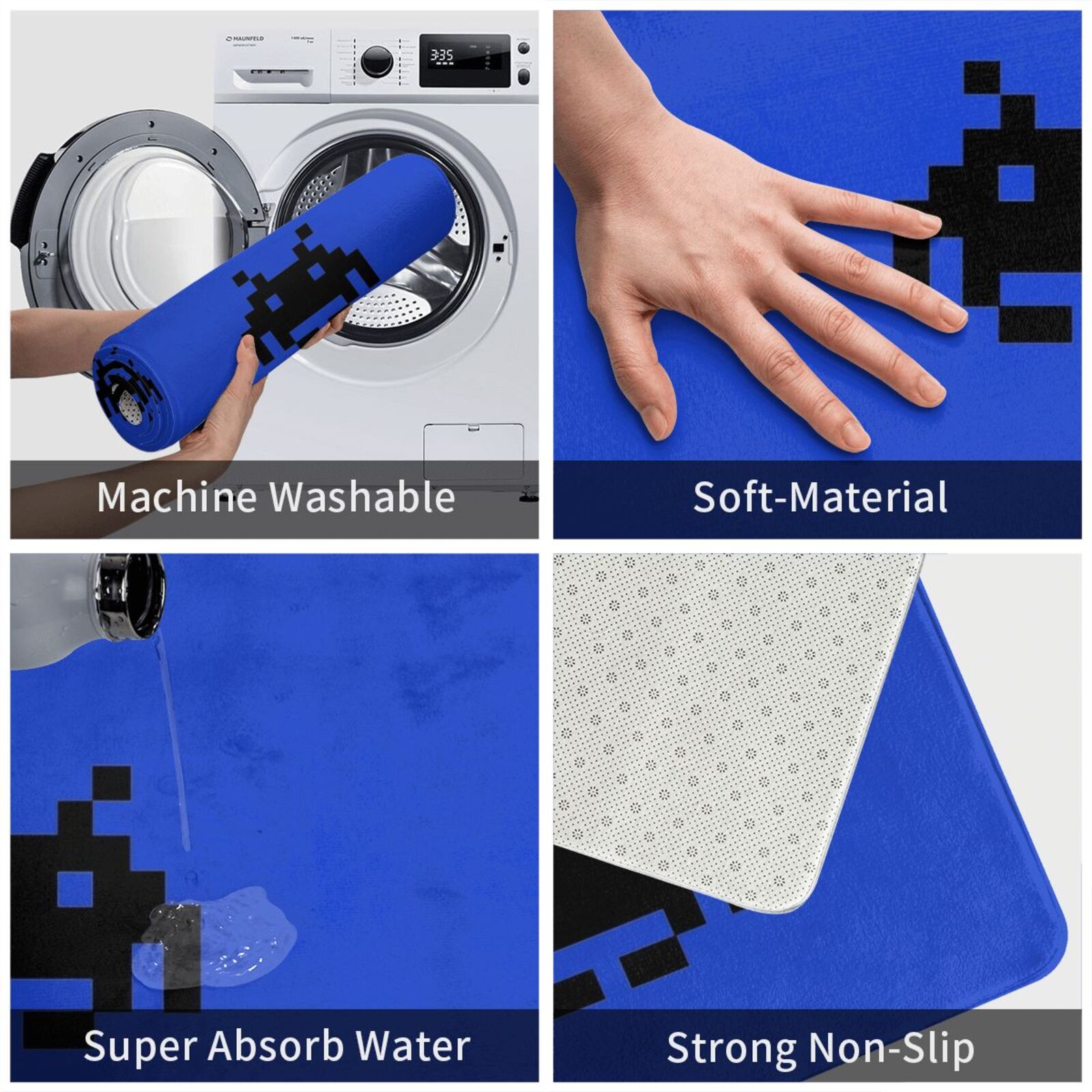 Space Invader Carpet Mat Rug C - Retro Gaming Space 评论和价格