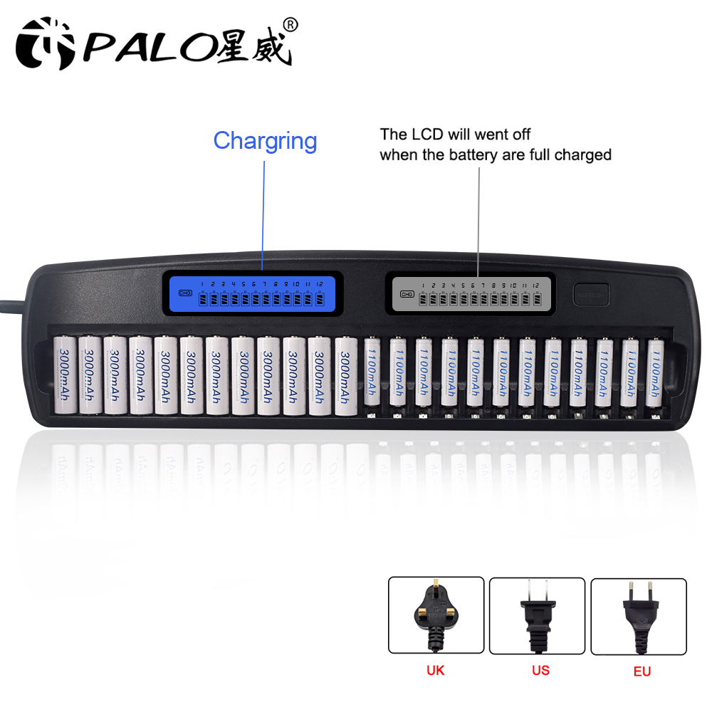 PALO 24/36/48 Slots 1.2V LCD D - Rechargeable Battery Aa 评论和价格